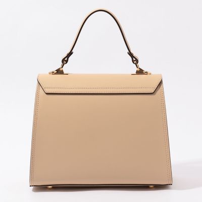 Carol J． レザー フラップカラーコンビハンドバッグ | maison 