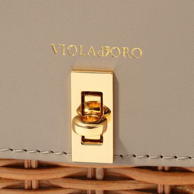 【極美品】TOMORROWLAND VIOLAd'ORO ラタン2way バッグ VIOLAd'ORO ヴィオラドーロ かごバッグ ラタン 2WAYミニ