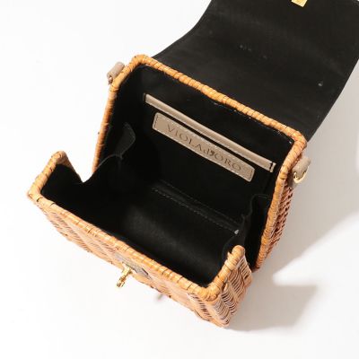 【極美品】TOMORROWLAND VIOLAd'ORO ラタン2way バッグ VIOLAd'ORO｜スプリットラタン × カウレザー 2way カゴバッグ