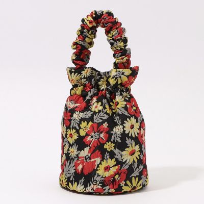 GANNI ガニー　花柄(ボタニカル)巾着バッグ GANNI ボタニカル 巾着バッグ 花柄 ジャガード