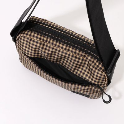 GANNI Recycled Tech チェック ショルダーバッグ