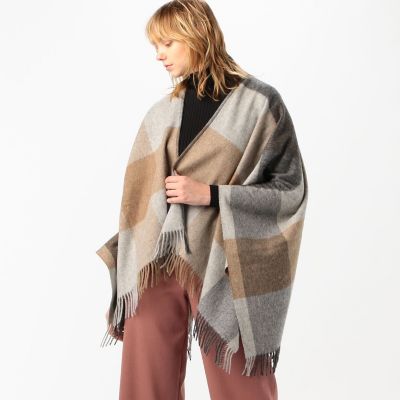 Bronte ウールチェック ポンチョ | maison TOMORROWLAND/メゾン