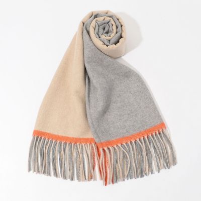 ＴＯＭＯＲＲＯＷＬＡＮＤ カシミヤ ブロックカラーストール www.eum