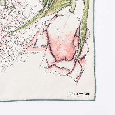 TOMORROWLAND DOUBLE FLOWER シルクスカーフ ATELIER TOMORROW DOUBLE FLOWER シルク