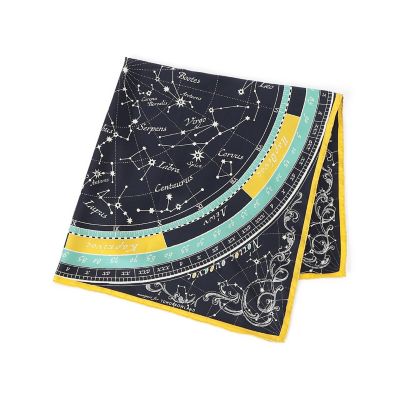【スカイハイファーム】新品タグ付き　激レア　星モチーフ　コート　シルク　黒 別注】manipuri STAR MAP シルクスカーフ | maison