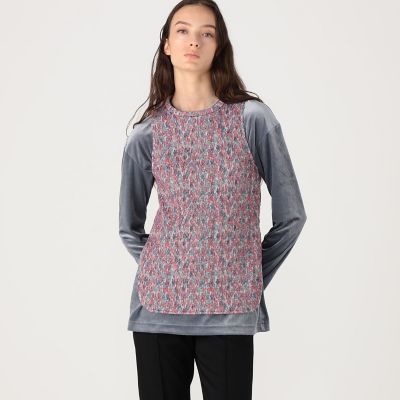 フラワージャガードジャージカットソー フラワージャガードジャージカットソー(カットソー・Tシャツ