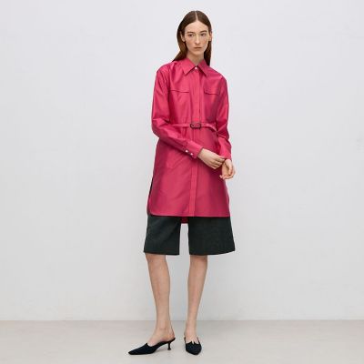 コットンバックサテン チュニックブラウス | maison