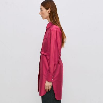 ブラウス シャツ コットンバックサテン チュニックブラウス レディース コットンバックサテン チュニックブラウス | maison