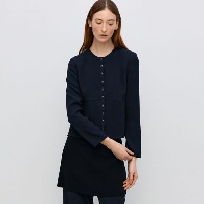 CITY サテンジョーゼットぺプラムブラウス ペプラムブラウス／ウォッシャブル／ストレッチ／バックサテン