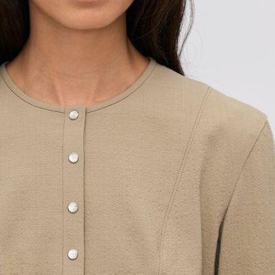 シアサッカー ペプラムブラウス | maison TOMORROWLAND/メゾン