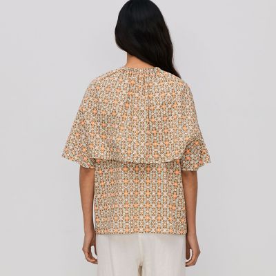 サマーリバティ　コットンケープブラウス