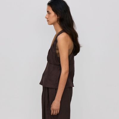 リネンツイル　バッククロスタンクトップ