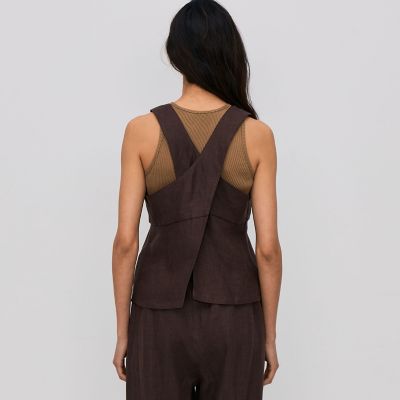 リネンツイル　バッククロスタンクトップ