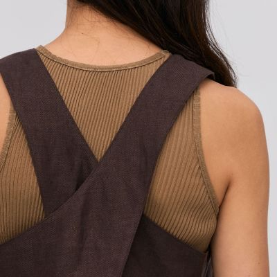 リネンツイル　バッククロスタンクトップ