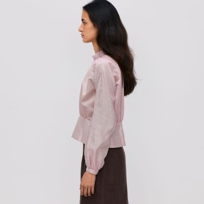 ウォッシャーシルク　ショートブラウス