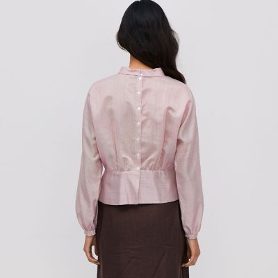 ウォッシャーシルク　ショートブラウス