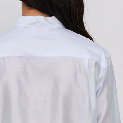 ウォッシャーシルク　スタンドカラーシャツ