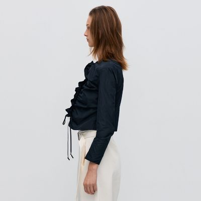 ポリエステルタフタ ギャザードブラウス | maison TOMORROWLAND/メゾン