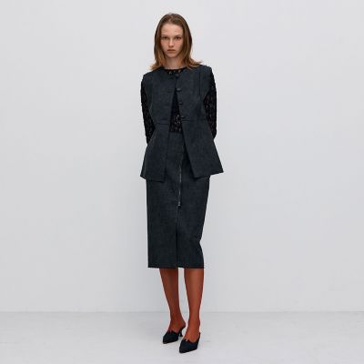 ヘリンボーンツイード カットオフコンビベスト | maison TOMORROWLAND