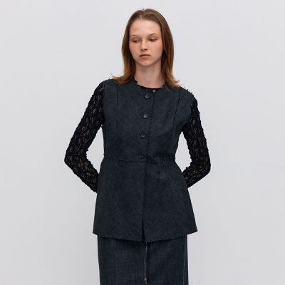 ヘリンボーンツイード カットオフコンビベスト | maison TOMORROWLAND