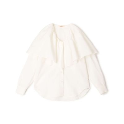 ＜maison TOMORROWLAND＞【予約商品５月下旬以降順次お届け】リネンローン　ラッフルカラーシャツ