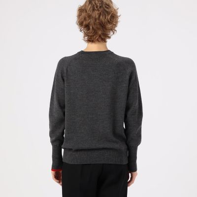 ウールムリネ　クルーネックニットプルオーバー