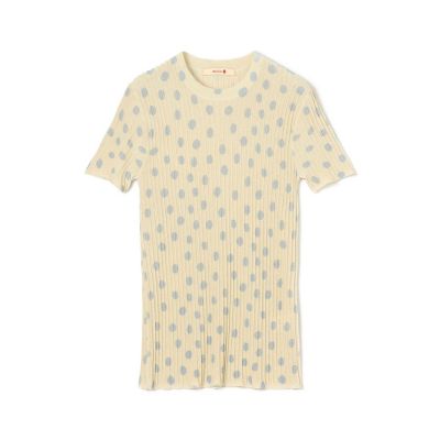 レーヨンラメ　リブハーフスリーブニット