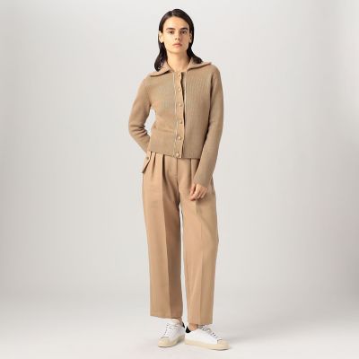 ラメウール フラットカラーニットカーディガン | maison TOMORROWLAND