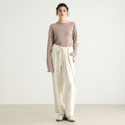品数豊富！ リネンボーダー ショートカットソー | maison TOMORROWLAND トップス