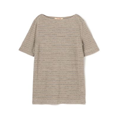 ＜maison TOMORROWLAND＞リネンボーダー　ハーフスリーブＴシャツ