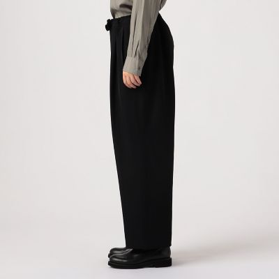 ポリエステルレーヨン タックワイドパンツ | maison