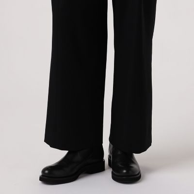 ポリエステルレーヨン　タックワイドパンツ