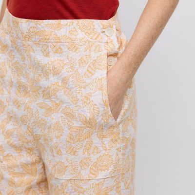 レーヨンコットン　ネッププリントパンツ