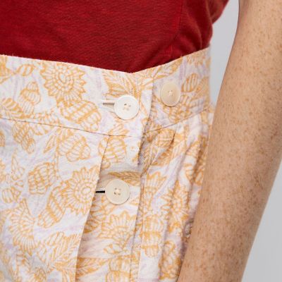レーヨンコットン　ネッププリントパンツ