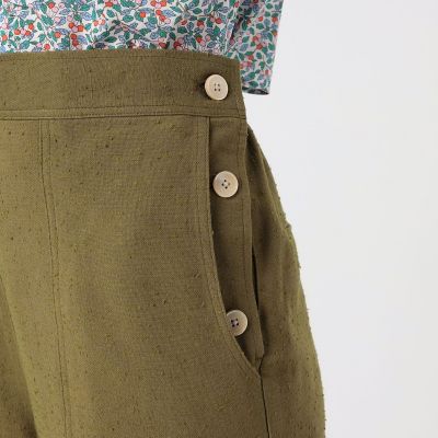 コットンレーヨンネップツイード　パンツ
