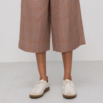 レーヨンリネン　グレンチェックハーフパンツ