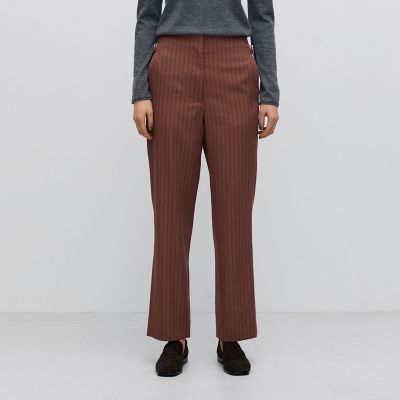 ストライプギャバ ハイウエストストレートパンツ | maison