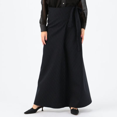 Y's 19AW ウールギャバ 変形デザイン ラップスカート 黒1 | daspi.ro