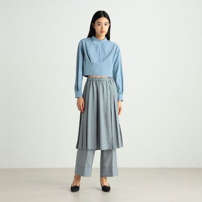 オーガンジーレーヨンプリーツミドルスカート