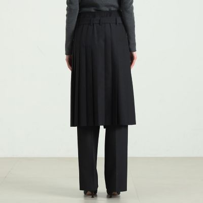 ポリエステルウール プリーツラップスカート | maison