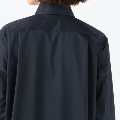 コットンポリエステルツイル ロングシャツドレス