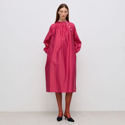 コットンバックサテン ボリュームスリーブワンピース | maison