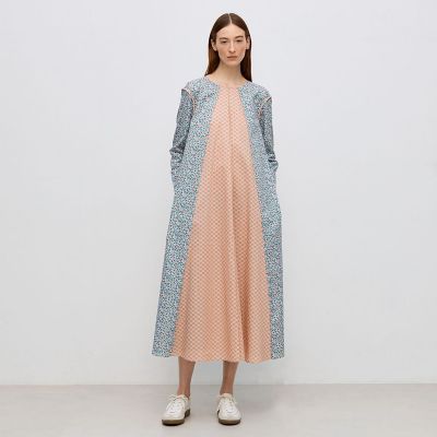 コットンリバティプリント　ロングワンピース