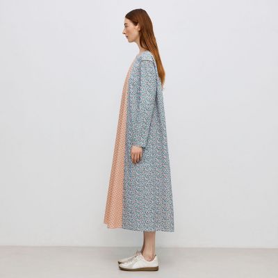 コットンリバティプリント　ロングワンピース