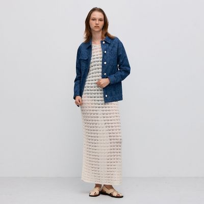 【Chloe】シルクモスリン製 ノースリーブロングドレス ブルー Chloé シルクモスリン製ノースリーブロングドレス | Chloé JP