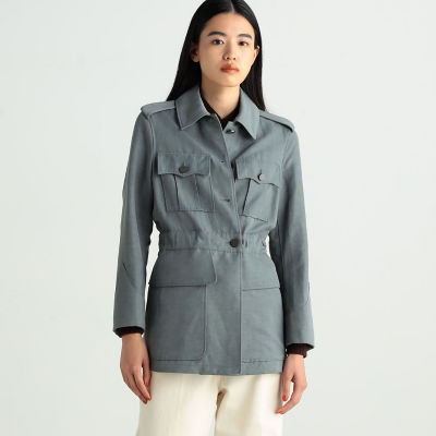 リネンナイロンヴィンテージギャバジン ギャザードジャケット | maison