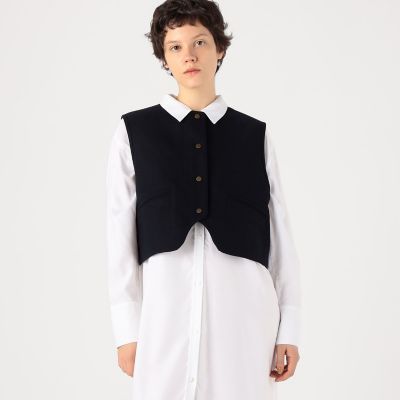 ダブルクロスヘビーメルトン ショートベスト | maison TOMORROWLAND