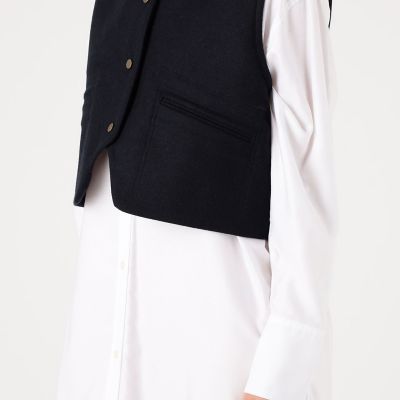 ダブルクロスヘビーメルトン ショートベスト | maison TOMORROWLAND