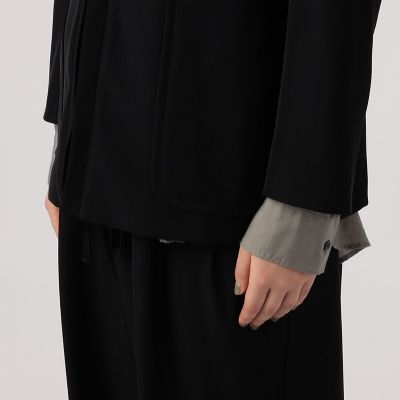 ポリエステルレーヨン リラックスノーカラージャケット | maison