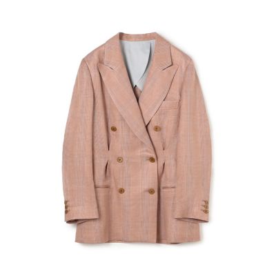 maison TOMORROWLAND/メゾン トゥモローランド レーヨンリネン グレンチェックジャケット